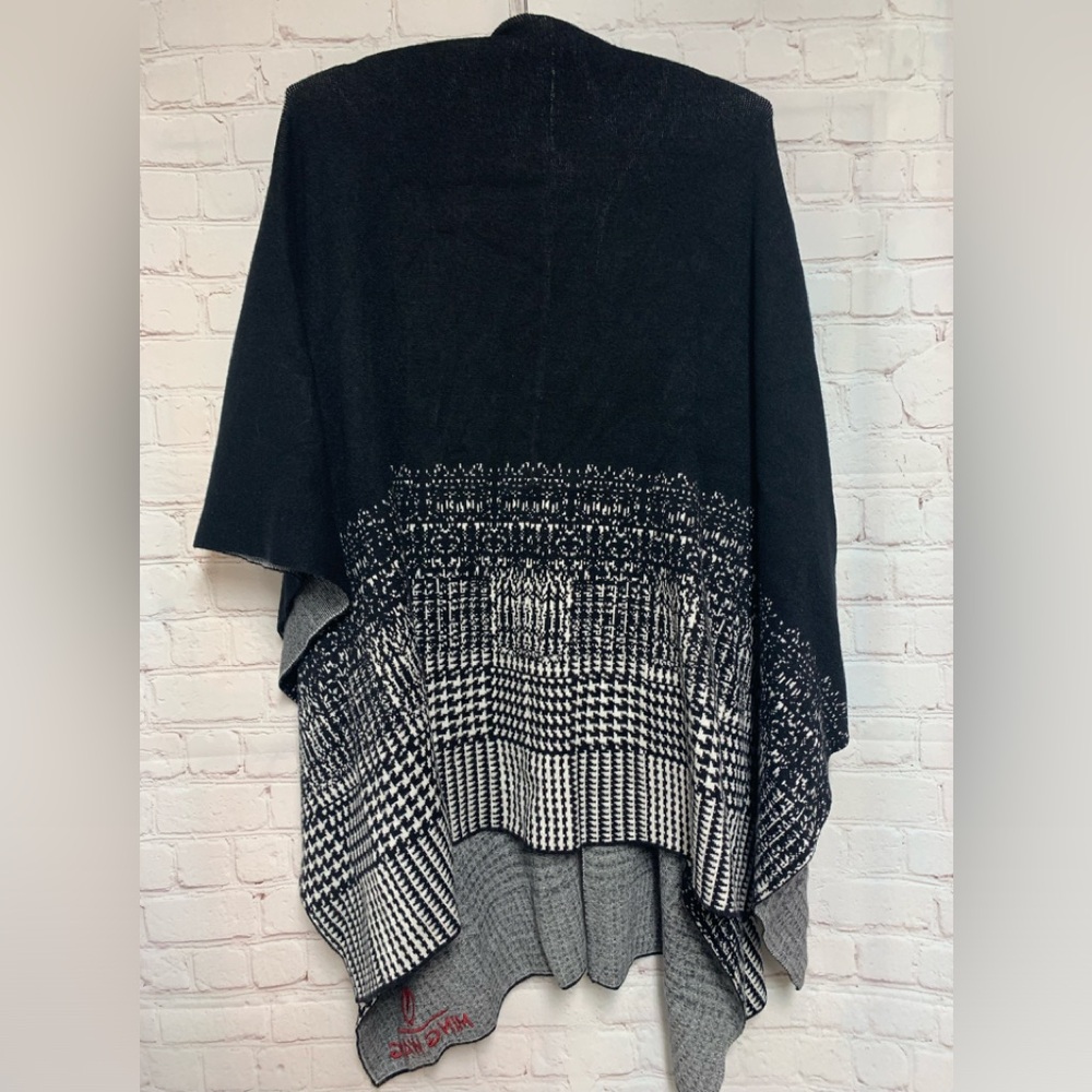 Ming Wang Black Knit Logo Comfort Wrap One Size - Picture 6 of 6